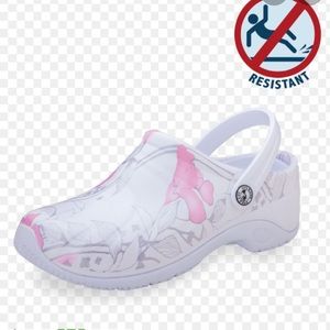 Anywear Zone Clog in White With Pink Flowers